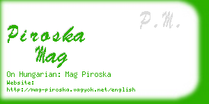 piroska mag business card